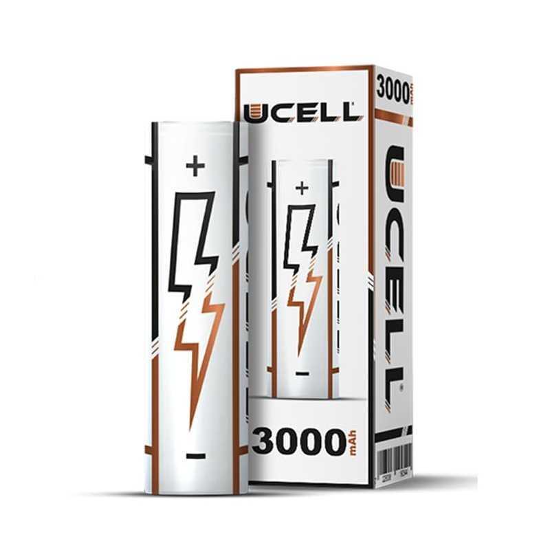 Accu Ucell 18650 3000 mAh avec boîtier de transport plastique sécurisé, idéal pour la vape DL et les mods puissants.Revolt Vape