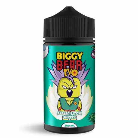 Flacon de e-liquide Ananas Litchi Givrés 200ml – saveurs ananas, litchi et effet glacé – gamme Biggy Bear Revolt Vape