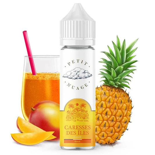 Flacon e-liquide Caresses des îles 60ml Petit Nuage, saveur smoothie mangue et ananas