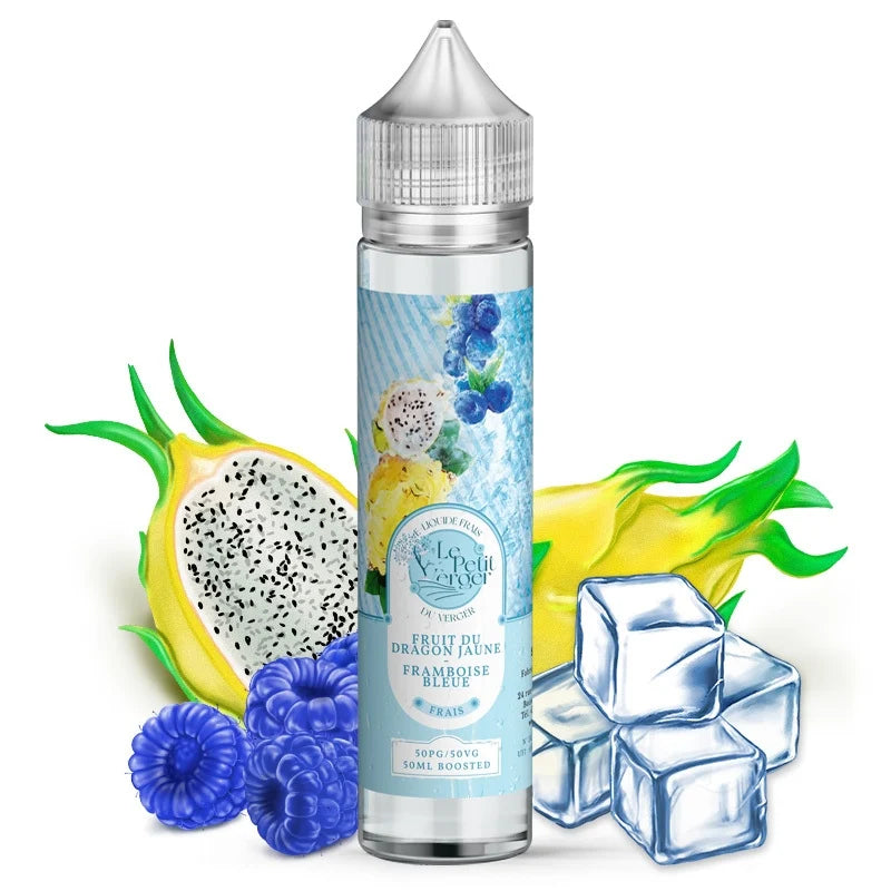 Fruit du Dragon Jaune Framboise Bleue Frais 50ml - Le Petit Verger smoke