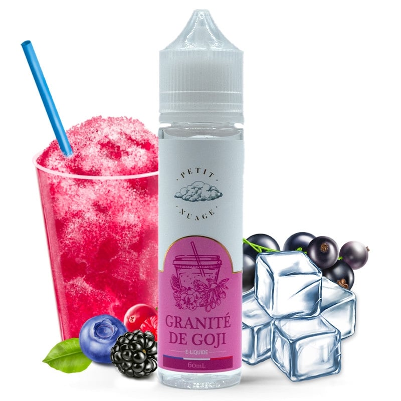 Flacon de e-liquide Granité de Goji 50ml – Petit Nuage, saveur glacée au cassis et baies de goji