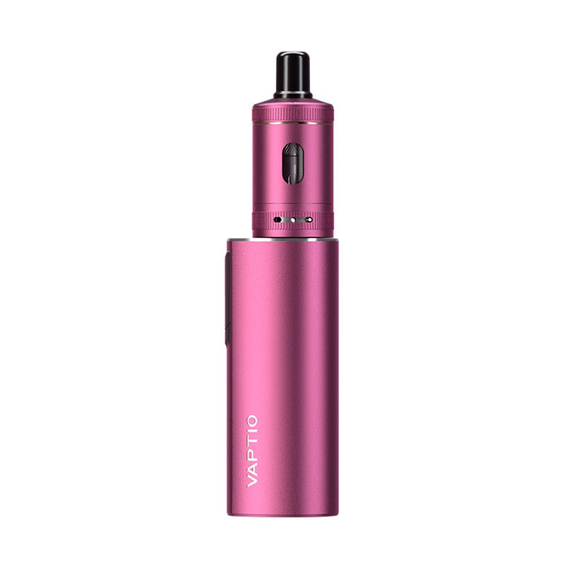 Kit Cosmo 2 Plus Vaptio rose : batterie 3000 mAh, tirage MTL, 35W, USB-C. Idéal pour sels de nicotine et CBD. Compact et polyvalent pour débutants.