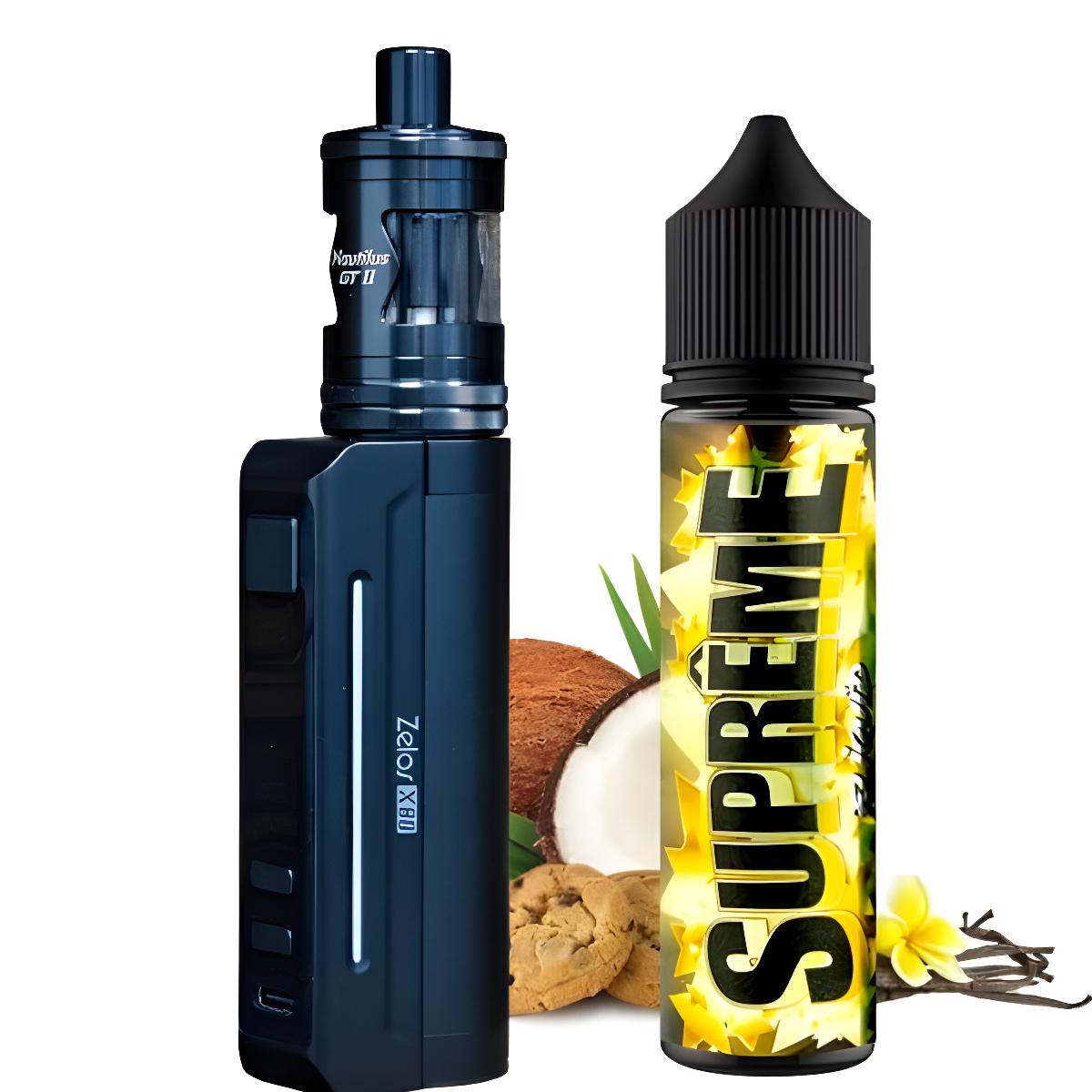 Kit Zelos X80 Aspire full black + E-liquide Suprême de Eliquide France Offert
