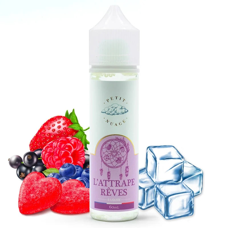 Flacon de e-liquide L'Attrape Rêve 50ml – Petit Nuage, saveur bonbon aux fruits rouges