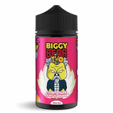 Flacon de e-liquide Sorbet Fraise Fruit du Dragon EVO 200ml – saveurs fraise, fruit du dragon, effet frais – gamme Biggy Bear Revolt Vape