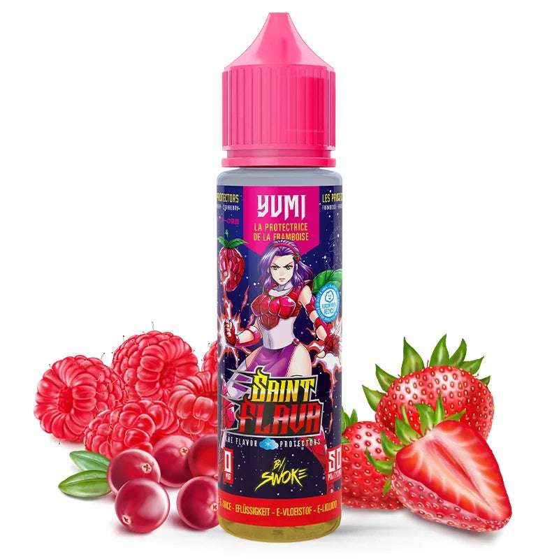 E-liquide Yumi Swoke 50ml – Saveurs fruitées de framboise, fraise et cranberry