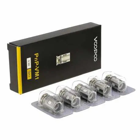 Image de plusieurs résistances pour cigarette électronique de différentes marques alignées sur fond blanc.