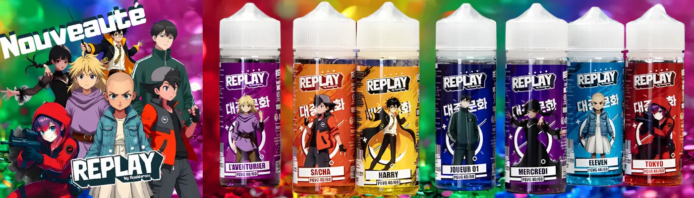 image de la banniere pc pour les e-liquide replay-nouveauté