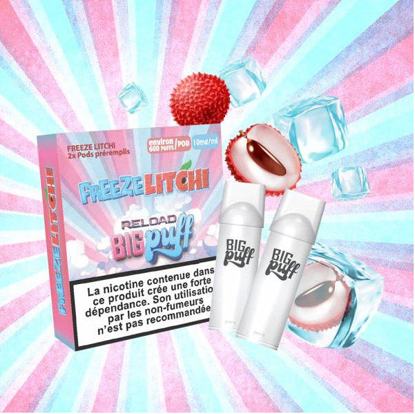 cartouche freeze litchi bigg puff reload