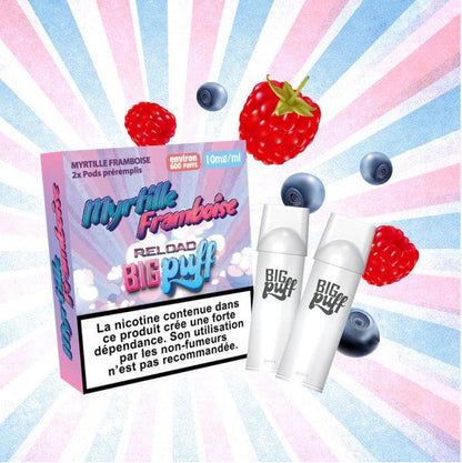 cartouche myrtille framboise bigg puff reload