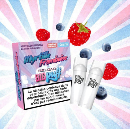 cartouche myrtille framboise bigg puff reload