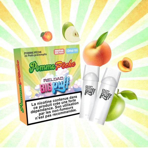 cartouche pomme peche bigg puff reload