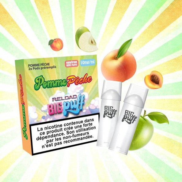 cartouche pomme peche bigg puff reload