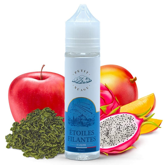 Flacon e-liquide Étoiles Filantes 60ml Petit Nuage, saveurs pommes, mangue et fruit du dragon