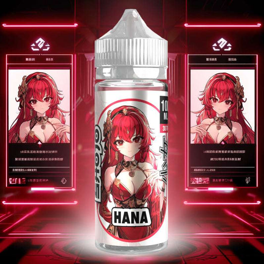 E-liquide Hana Shojo – 120ml – saveurs framboise, fraise, fruit du dragon – PG/VG 30/70 – Made in France