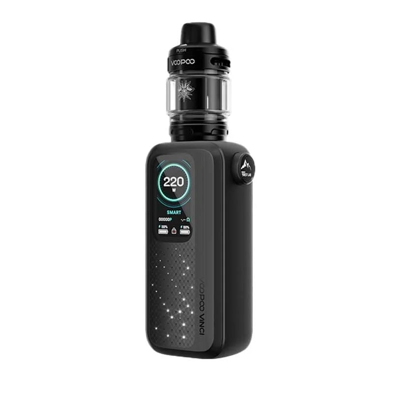 Kit Vinci Spark 220 VOOPOO avec box 220W, clearomiseur UForce X et résistances PNP X pour une vape performante.