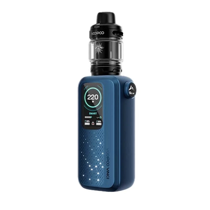 Kit Vinci Spark 220 VOOPOO avec box 220W, clearomiseur UForce X et résistances PNP X pour une vape performante.