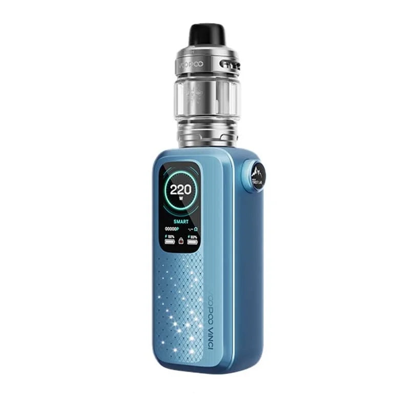 Kit Vinci Spark 220 VOOPOO avec box 220W, clearomiseur UForce X et résistances PNP X pour une vape performante.