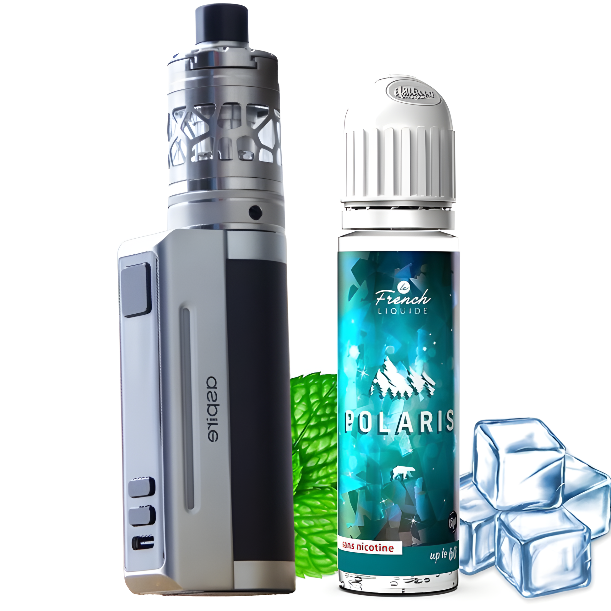 Kit Zelos M80 Aspire black-silver+E-liquide Polaris Medium Offert