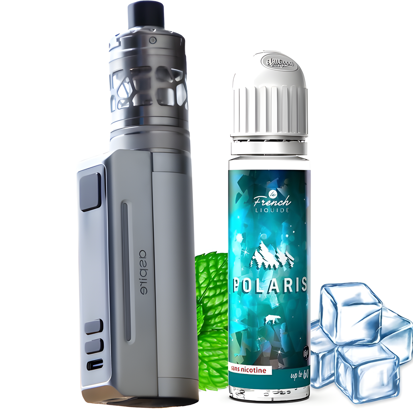 Kit Zelos M80 Aspire silver  +E-liquide Polaris Medium Offert 
