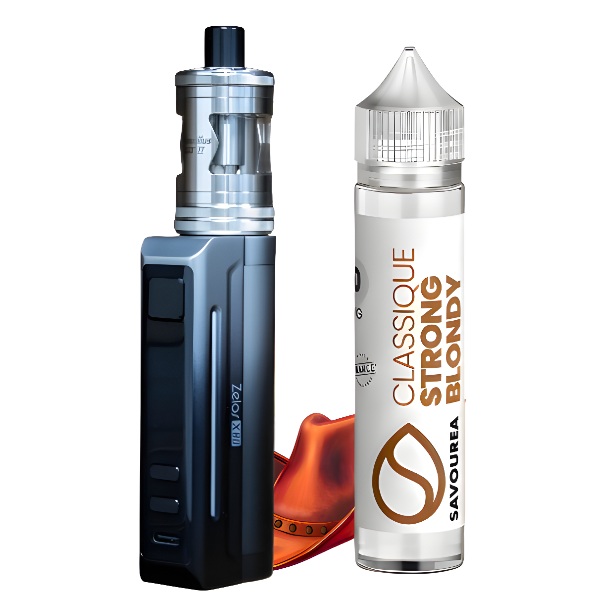 Kit Zelos X80 Aspire black gratient + E-liquide Strong Body de Savourea Offert