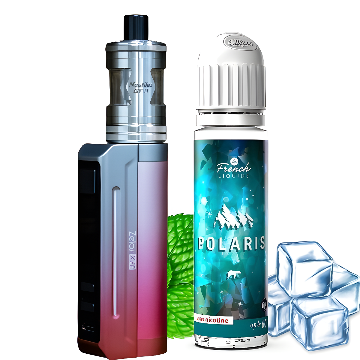 Kit Zelos X80 Aspire pink gratient + E-liquide Polaris Medium de Le French Liquide Offert 