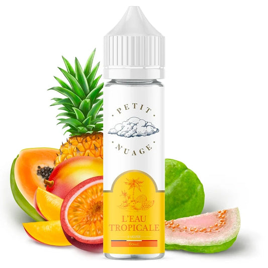 Flacon e-liquide L’Eau Tropicale 60ml Petit Nuage, saveur fruits tropicaux exotiques