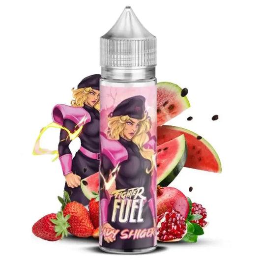 E-liquide Lady Shigeri – Fighter Fuel 50ml – Fraise, pastèque, grenade et fraîse
