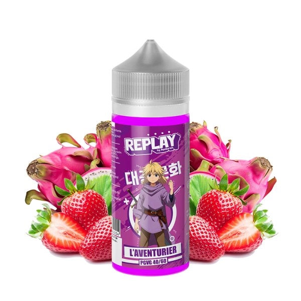 e-liquide l'aventurier de liquidarom - fraise ,fruit du dragon