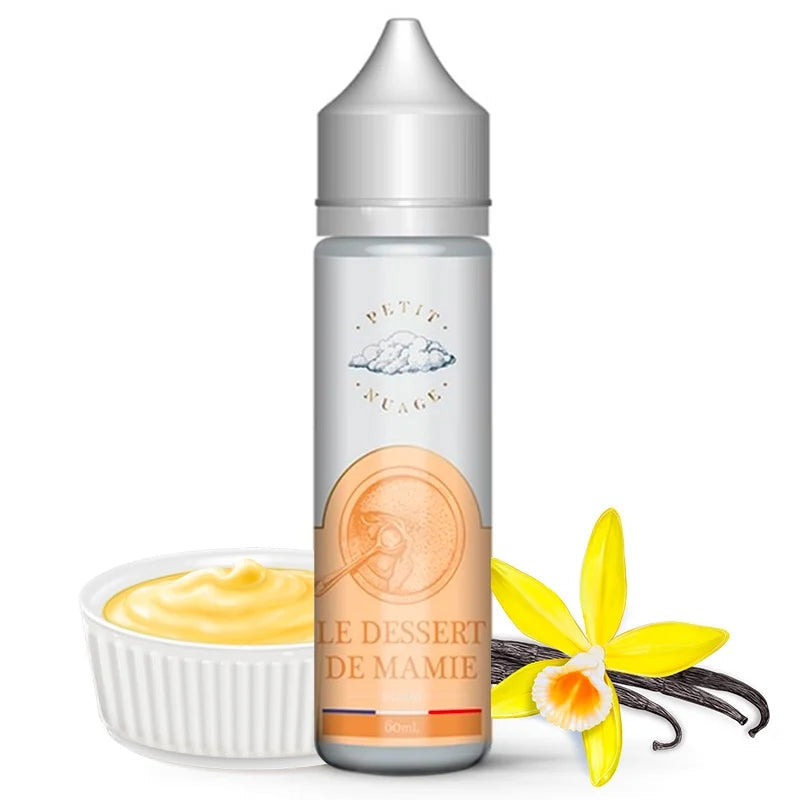 Flacon e-liquide Le Dessert de Mamie 60ml Petit Nuage, saveur crème brûlée vanille caramel
