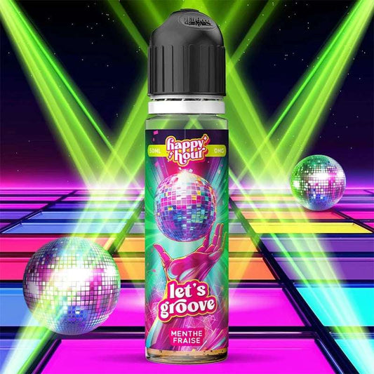 E-liquide Let’s Groove Happy Hour 50ml : fraise, menthe et fraîcheur percutante.