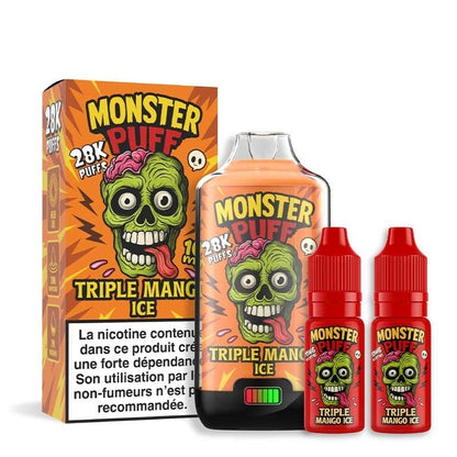 puff rechargeable - Monster Puff 28K - 10mg - triple mango
