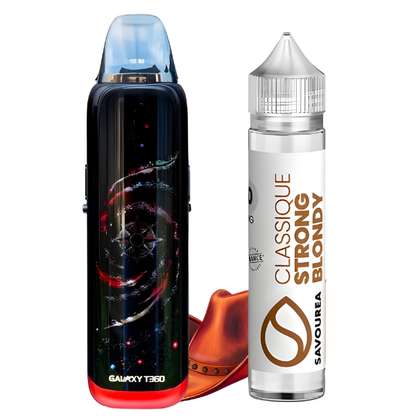 Kit pod Galaxy T360 Lost Vape lava galaxy + E-liquide Strong Body Savourea Offert