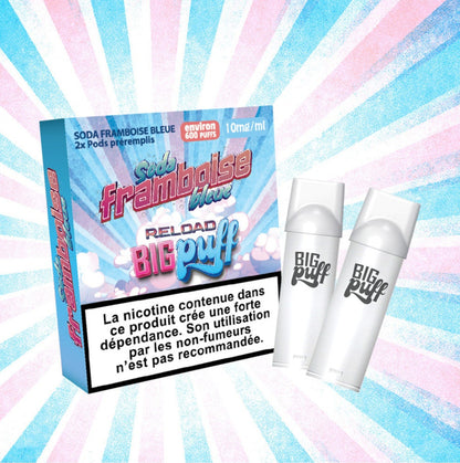 cartouche soda framboise bleue bigg puff reload