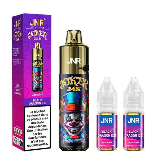 Puff rechargeable Joker par JNR avec batterie 800 mAh et LED, pour une vape durable et performante.