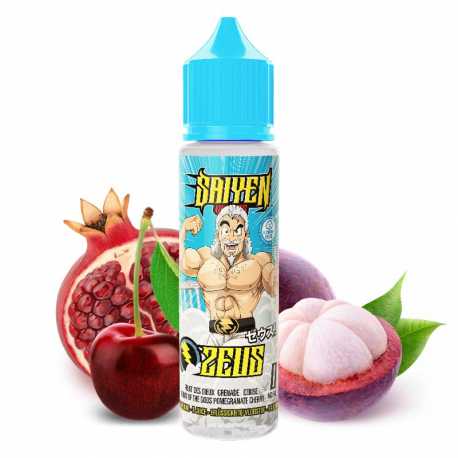 Flacon e-liquide Zeus 50ml par Swoke – saveurs mangoustan, grenade, cerise avec effet frais – gamme Saiyen Vapors
 Revolt Vape